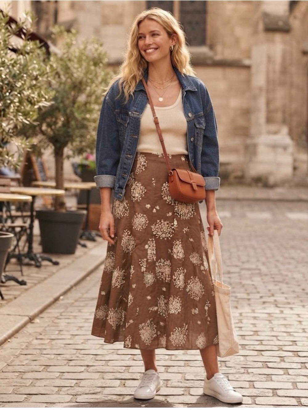 Brown Cotton skirt
